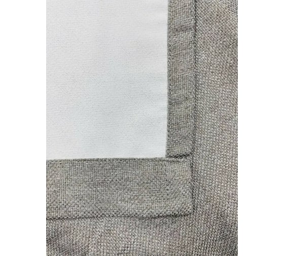 Штора Костромской текстиль Блэкаут рогожка Цветы серый/серый, 200x260 см 00-00803891