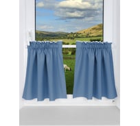 Комплект Kauffort карниз мини 80 см со шторами-кафе 65x60 см, 2 шт., небесный 450116640