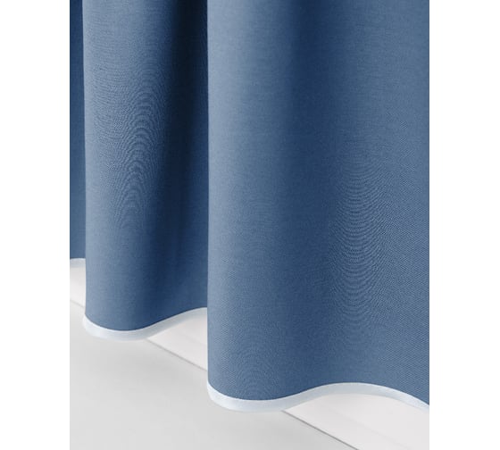 Комплект Kauffort карниз мини 80 см со шторами-кафе 65x60 см, 2 шт., небесный 450116640