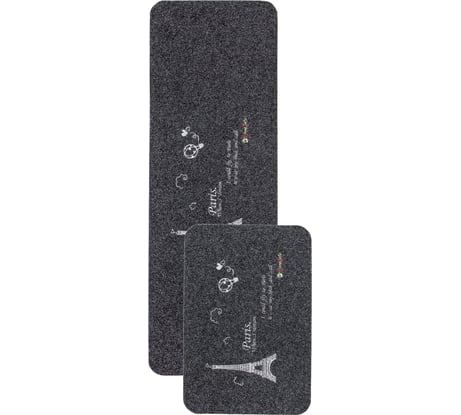 Коврик на кухню ComeForte велюр paris, набор 40x60 см, 40x120 см, серый KM-017 KM-017M