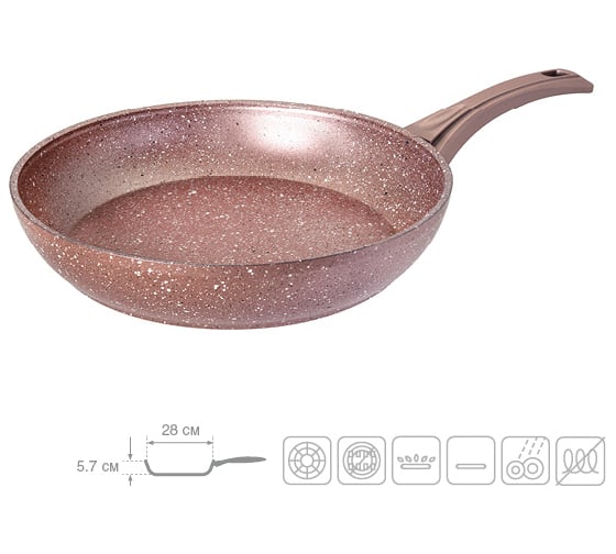 Сковорода OURSSON розовое золото PF2824G/RG