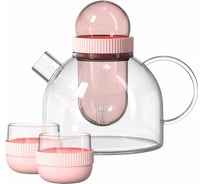 Заварочный чайник и две чашки KissKissFish BoogieWoogie Teapot with cups розовый TEAP09-U