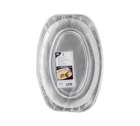 Сервировочный поднос PapStar ДхШ 350x245 мм овальный алюминий PS-10410 1