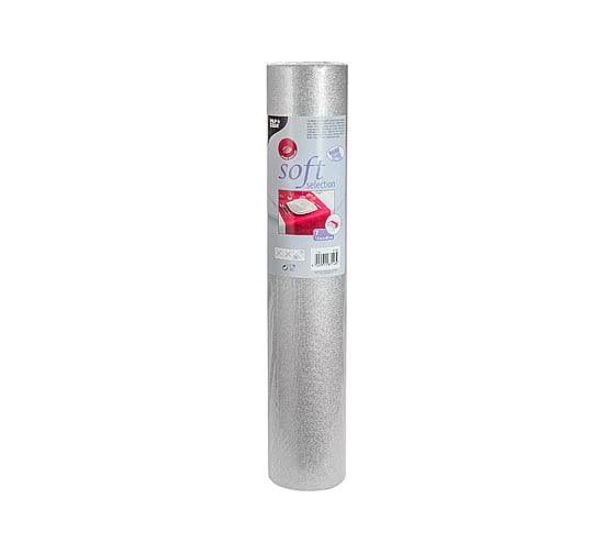 Новогодняя нетканая дорожка PapStar ширина 400 мм 12 м в рулоне soft selection серебро PS-87143
