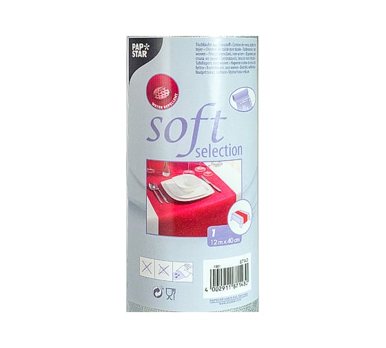 Новогодняя нетканая дорожка PapStar ширина 400 мм 12 м в рулоне soft selection серебро PS-87143