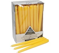 Коническая свеча PapStar высота 250 мм 50 шт в упаковке желтая PS-17970