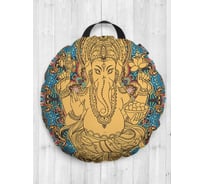 Декоративная подушка-сидушка JOYARTY "Золотистый ганеша", на пол, круглая, 52 см dsfr_16863