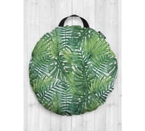 Декоративная подушка-сидушка JOYARTY "Тропические листья", на пол, круглая, 52 см dsfr_36056