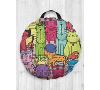 Декоративная подушка-сидушка JOYARTY "Кошачья площадь", на пол, круглая, 52 см dsfr_26458