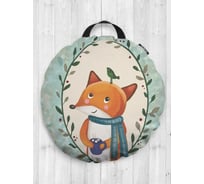 Декоративная подушка-сидушка JOYARTY "Лис и птичка", на пол, круглая, 52 см dsfr_385256