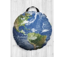 Декоративная подушка-сидушка JOYARTY "Одинокая планета", на пол, круглая, 52 см dsfr_9048