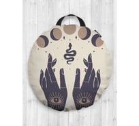 Декоративная подушка-сидушка JOYARTY "Рука фатимы", на пол, круглая, 52 см dsfr_389507