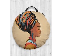 Декоративная подушка-сидушка JOYARTY "Высокая прическа", на пол, круглая, 52 см dsfr_23236