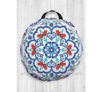 Декоративная подушка-сидушка JOYARTY "Цветочная тарелка", на пол, круглая, 52 см dsfr_15878