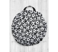 Декоративная подушка-сидушка JOYARTY "Футбольный дождь", на пол, круглая, 52 см dsfr_12405