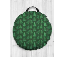 Декоративная подушка-сидушка JOYARTY "Танец елок", на пол, круглая, 52 см dsfr_378416