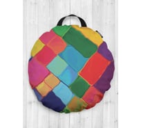 Декоративная подушка-сидушка JOYARTY "Пятнистая геометрия", на пол, круглая, 52 см dsfr_10736