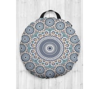 Декоративная подушка-сидушка JOYARTY "Круговое цветение", на пол, круглая, 52 см dsfr_14014