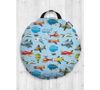 Декоративная подушка-сидушка JOYARTY "Воздушный транспорт", на пол, круглая, 52 см dsfr_26902