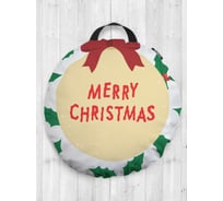 Декоративная подушка-сидушка JOYARTY "Новогоднее поздравление", на пол, круглая, 52 см dsfr_419886