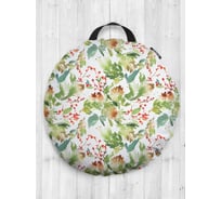 Декоративная подушка-сидушка JOYARTY "Акварельный новый год", на пол, круглая, 52 см dsfr_419877