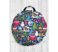 Декоративная подушка-сидушка JOYARTY "Новогоднее настроение", на пол, круглая, 52 см dsfr_419866