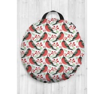 Декоративная подушка-сидушка JOYARTY "Снегири прилетели", на пол, круглая, 52 см dsfr_419848