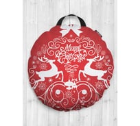 Декоративная подушка-сидушка JOYARTY "Новогодний шарик", на пол, круглая, 52 см dsfr_419794