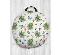 Декоративная подушка-сидушка JOYARTY "Букет с омелой", на пол, круглая, 52 см dsfr_380860