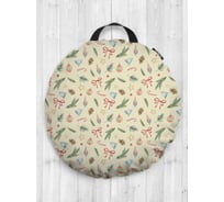 Декоративная подушка-сидушка JOYARTY "Новогодние украшения", на пол, круглая, 52 см dsfr_380858