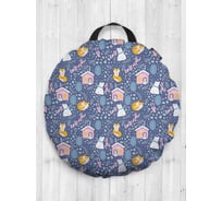 Декоративная подушка-сидушка JOYARTY "Домики в лесу", на пол, круглая, 52 см dsfr_231141