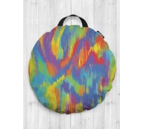 Декоративная подушка-сидушка JOYARTY "Яркие пятна краски", на пол, круглая, 52 см dsfr_414079