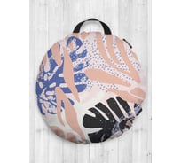 Декоративная подушка-сидушка JOYARTY "Цветные отпечатки пальмы", на пол, круглая, 52 см dsfr_413962