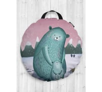 Декоративная подушка-сидушка JOYARTY "Заботливая мама медведица", на пол, круглая, 52 см dsfr_378655