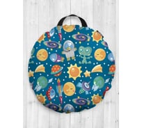 Декоративная подушка-сидушка JOYARTY "Галактический парад", на пол, круглая, 52 см dsfr_9876