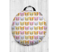 Декоративная подушка-сидушка JOYARTY "Котики", на пол, круглая, 52 см dsfr_420031