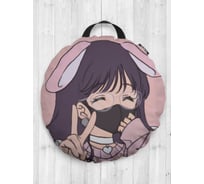 Декоративная подушка-сидушка JOYARTY "Милашка в маске", на пол, круглая, 52 см dsfr_420019