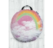 Декоративная подушка-сидушка JOYARTY "Небесная радуга", на пол, круглая, 52 см dsfr_419777