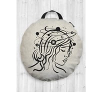 Декоративная подушка-сидушка JOYARTY "Космос в твоей голове", на пол, круглая, 52 см dsfr_419773