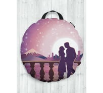 Декоративная подушка-сидушка JOYARTY "Влюбленные на закате", на пол, круглая, 52 см dsfr_413278