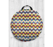 Декоративная подушка-сидушка JOYARTY "Классические зигзаги", на пол, круглая, 52 см dsfr_17174