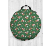 Декоративная подушка-сидушка JOYARTY "Санта клаус во сне", на пол, круглая, 52 см dsfr_6837