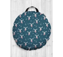 Декоративная подушка-сидушка JOYARTY "Модный лось", на пол, круглая, 52 см dsfr_185494