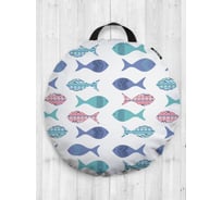 Декоративная подушка-сидушка JOYARTY "Рыбный карнавал", на пол, круглая, 52 см dsfr_5330