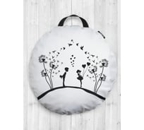 Декоративная подушка-сидушка JOYARTY "Летний поцелуй", на пол, круглая, 52 см dsfr_385260