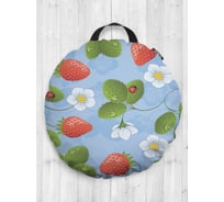 Декоративная подушка-сидушка JOYARTY "Первая земляника", на пол, круглая, 52 см dsfr_16747