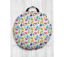 Декоративная подушка-сидушка JOYARTY "Рычание динозавров", на пол, круглая, 52 см dsfr_12655