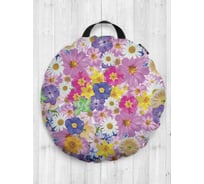 Декоративная подушка-сидушка JOYARTY "Симфония с цветов", на пол, круглая, 52 см dsfr_3790