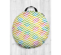 Декоративная подушка-сидушка JOYARTY "Классические зигзаги", на пол, круглая, 52 см dsfr_17173