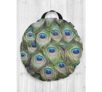 Декоративная подушка-сидушка JOYARTY "Мир павлина", на пол, круглая, 52 см dsfr_12568